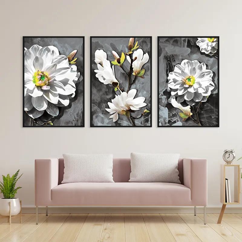 Obraz Multicanvas Smoke White Flower mockup 3
