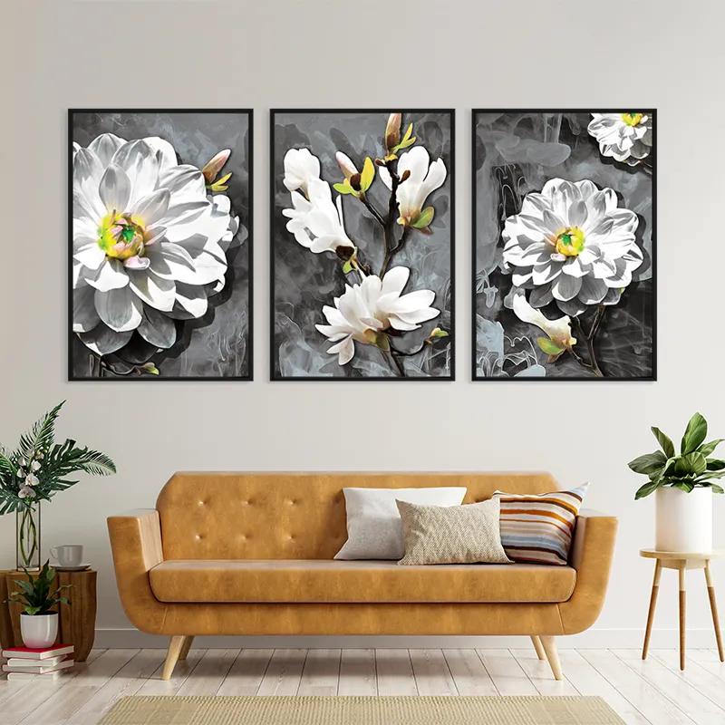 Obraz Multicanvas Smoke White Flower mockup 4