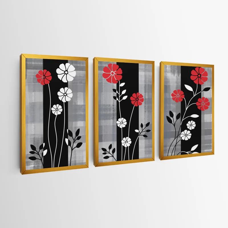 Obraz Multicanvas Whitend Red Flowers mockup 0