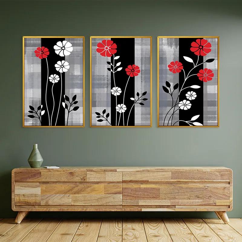 Obraz Multicanvas Whitend Red Flowers mockup 2