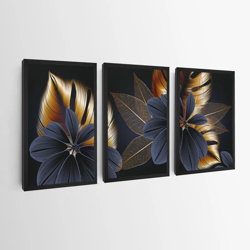 Obraz Multicanvas Blacknd Gold Flower mockup 0