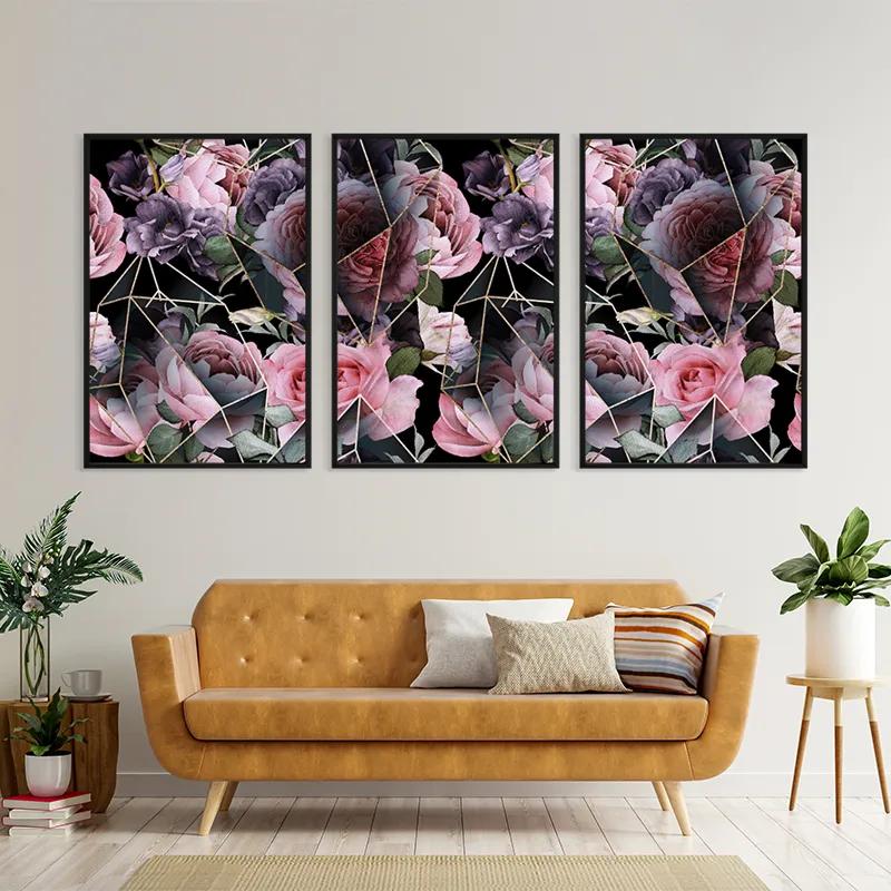 Obraz Multicanvas Glass Flower mockup 4