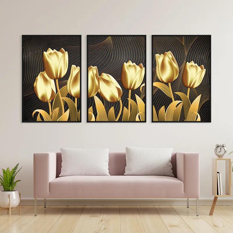 Obraz Multicanvas Golden Tulip mockup 3