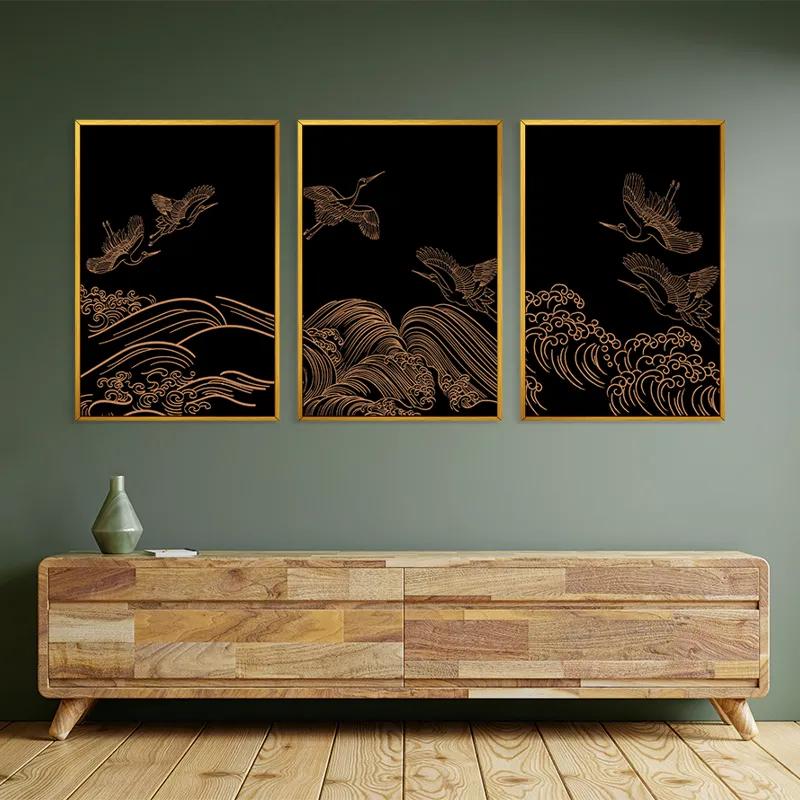 Obraz Multicanvas Goldird Set mockup 2