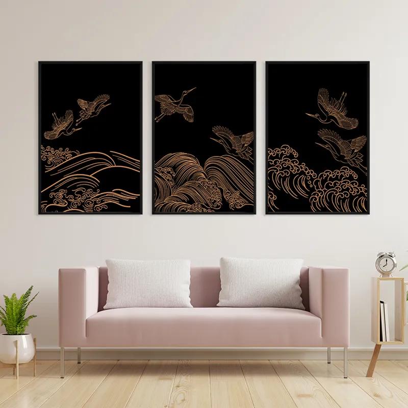 Obraz Multicanvas Goldird Set mockup 3