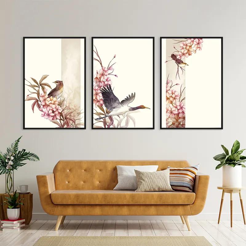 Obraz Multicanvas Asiatic Pink Flower mockup 4