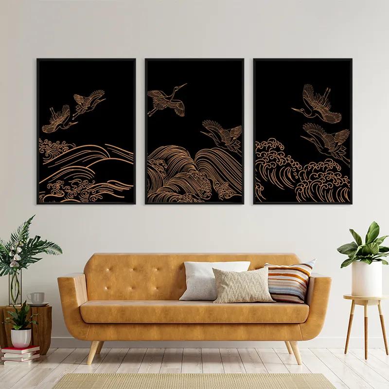 Obraz Multicanvas Goldird Set mockup 4