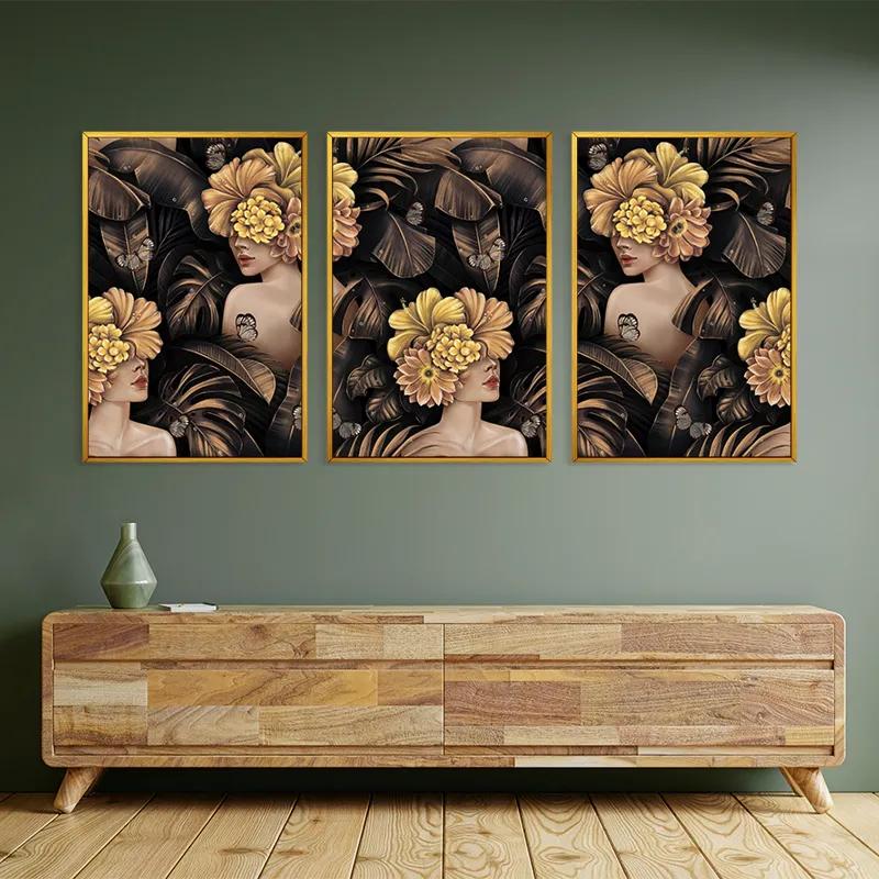 Obraz Multicanvas Golden Flower Girls mockup 2
