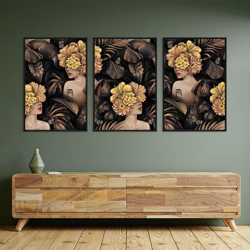 Obraz Multicanvas Golden Flower Girls mockup 2