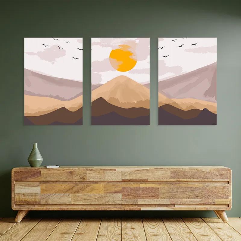 Obraz Multicanvas Mountain Sunrise Set mockup 2