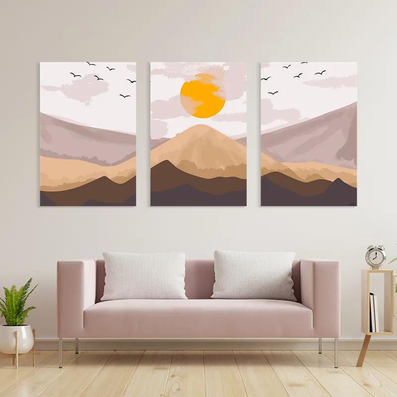 Obraz Multicanvas Mountain Sunrise Set mockup 3