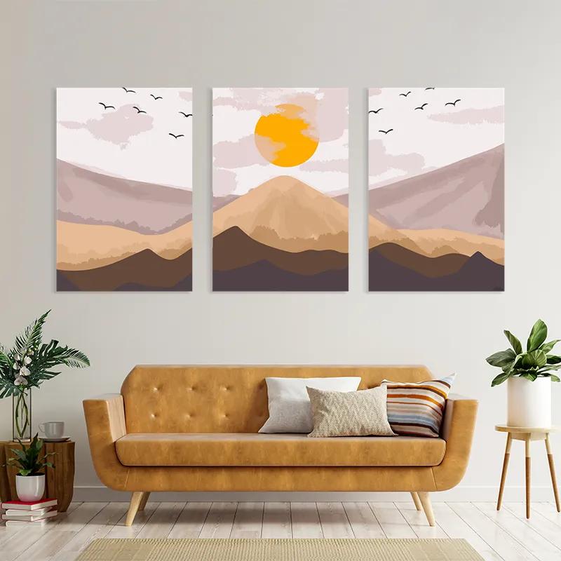 Obraz Multicanvas Mountain Sunrise Set mockup 4