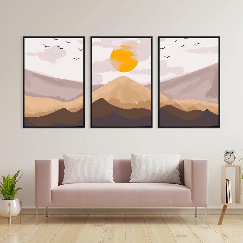 Obraz Multicanvas Mountain Sunrise Set mockup 3