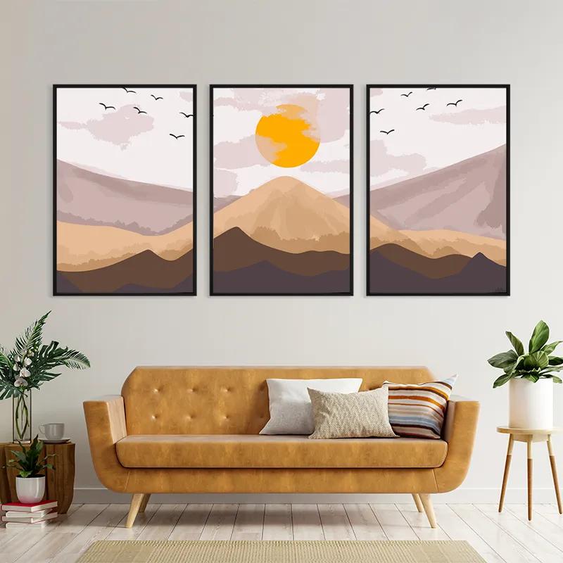 Obraz Multicanvas Mountain Sunrise Set mockup 4