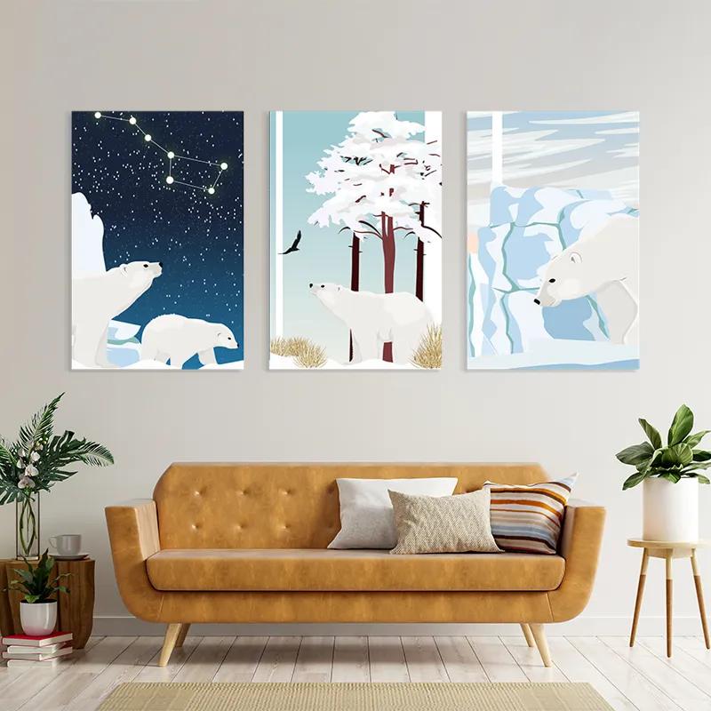 Obraz Multicanvas Icebear Set mockup 4