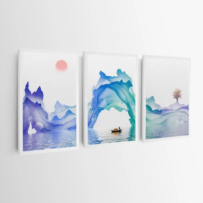 Obraz Multicanvas Abstract Purple Lake mockup 0