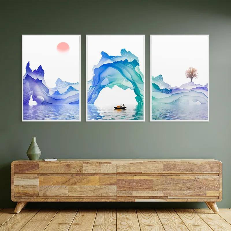 Obraz Multicanvas Abstract Purple Lake mockup 2