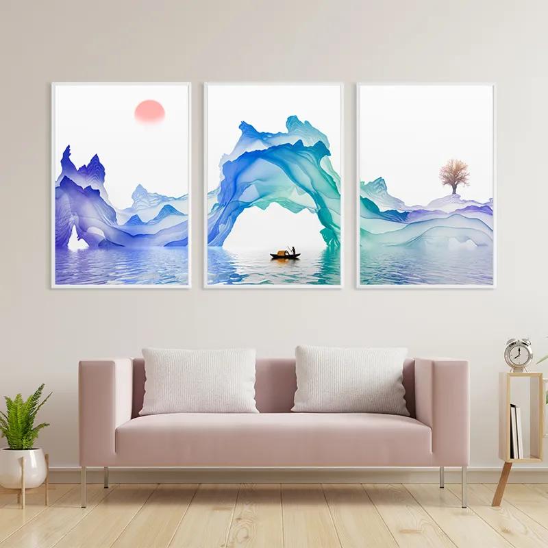 Obraz Multicanvas Abstract Purple Lake mockup 3