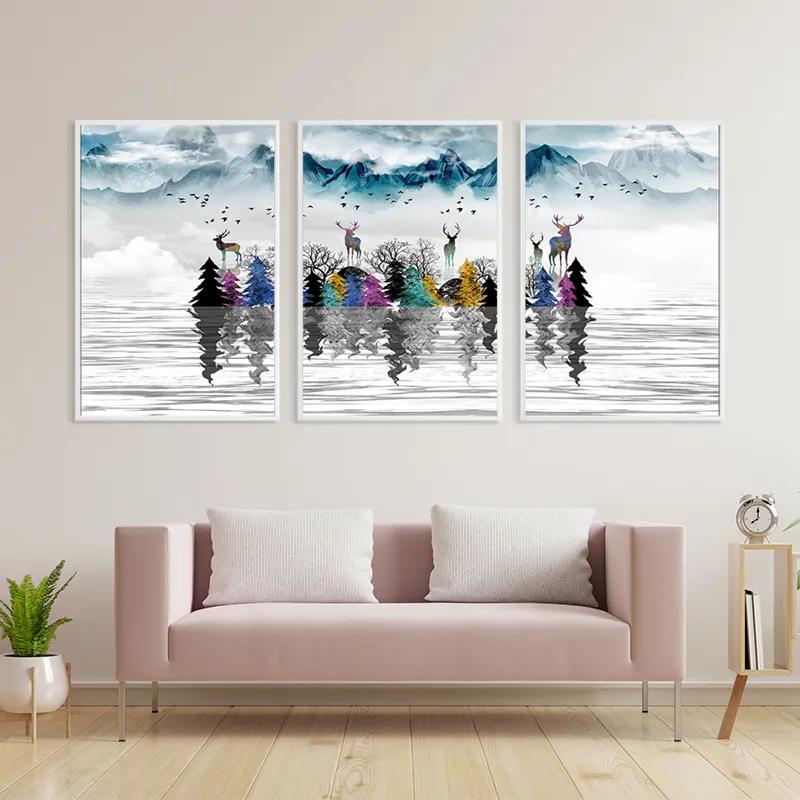 Obraz Multicanvas Mountain Lake mockup 3