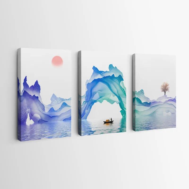 Obraz Multicanvas Abstract Purple Lake mockup 0