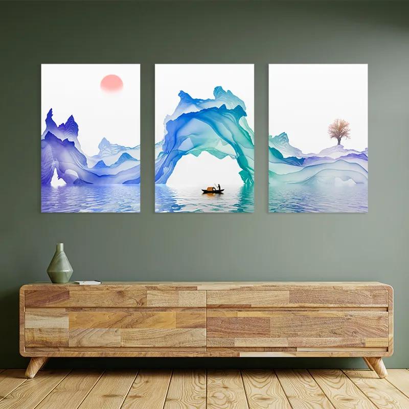 Obraz Multicanvas Abstract Purple Lake mockup 2