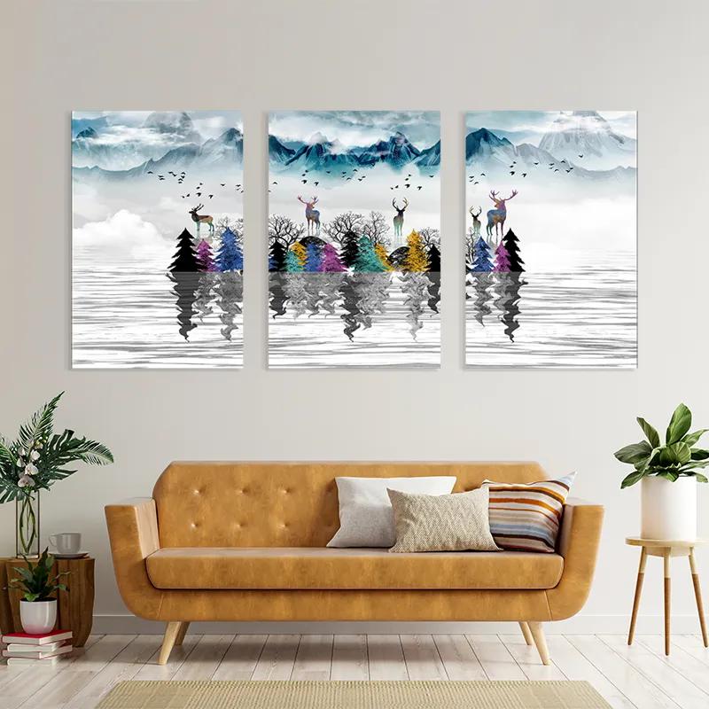 Obraz Multicanvas Mountain Lake mockup 4