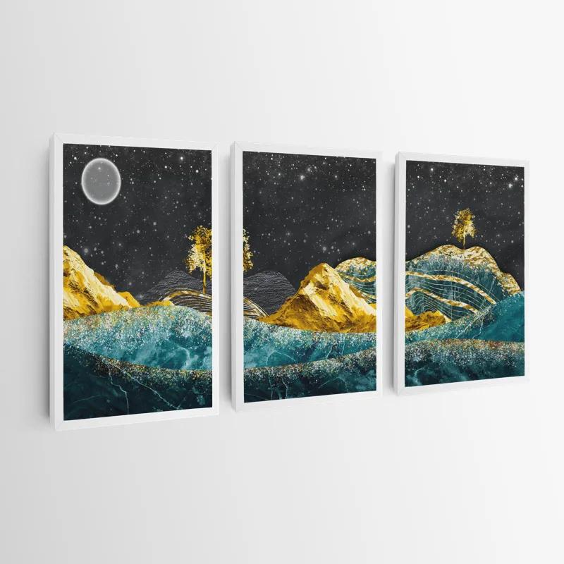 Obraz Multicanvas Bluend Gold Mountains mockup 0