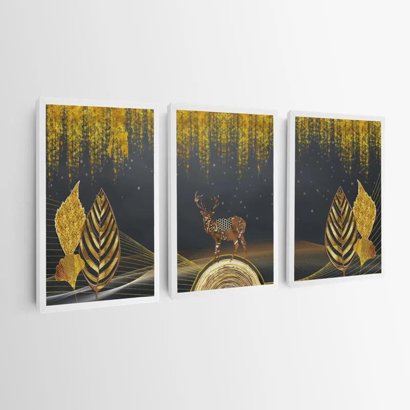 Obraz Multicanvas Golden Deer mockup 0