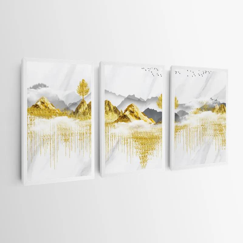 Obraz Multicanvas Golden White Mountains mockup 0