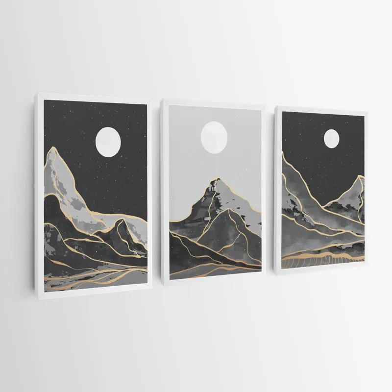 Obraz Multicanvas Grey Moon Mountain mockup 0