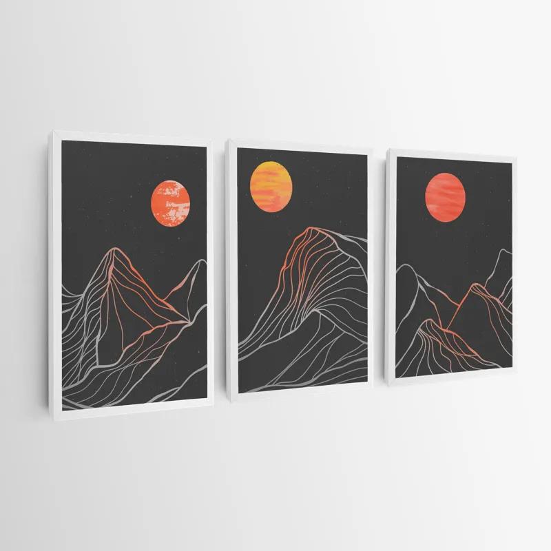 Obraz Multicanvas Orange Moon Line mockup 0