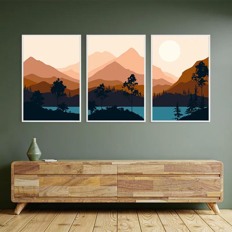 Obraz Multicanvas Cream Moon Mountain mockup 2