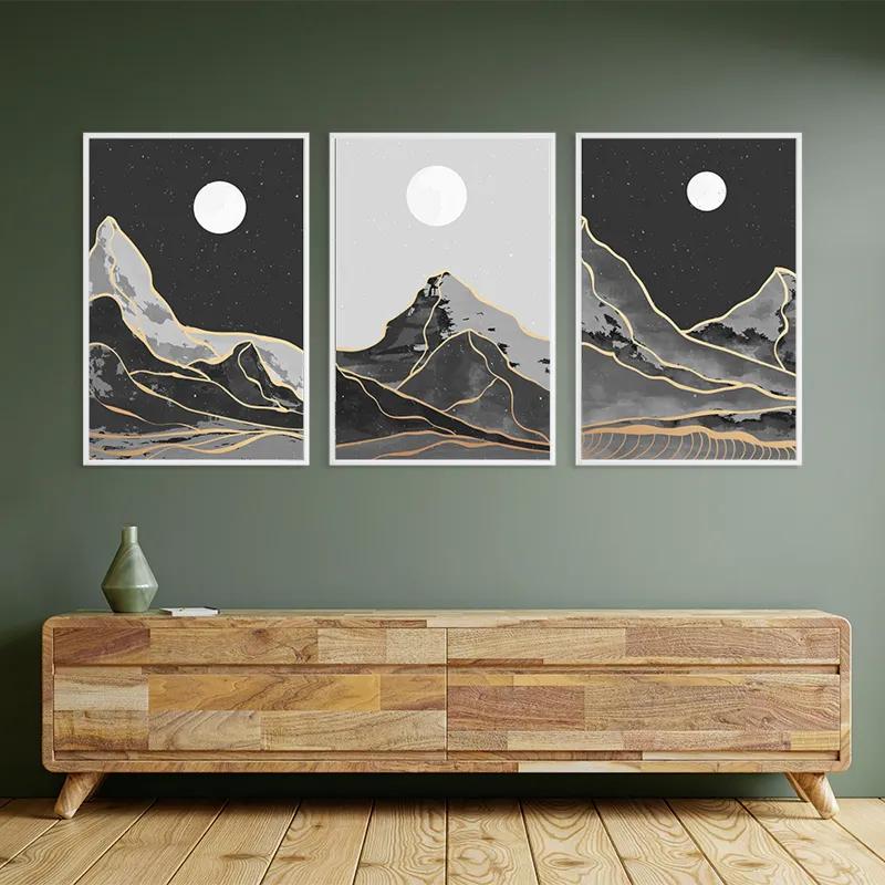 Obraz Multicanvas Grey Moon Mountain mockup 2
