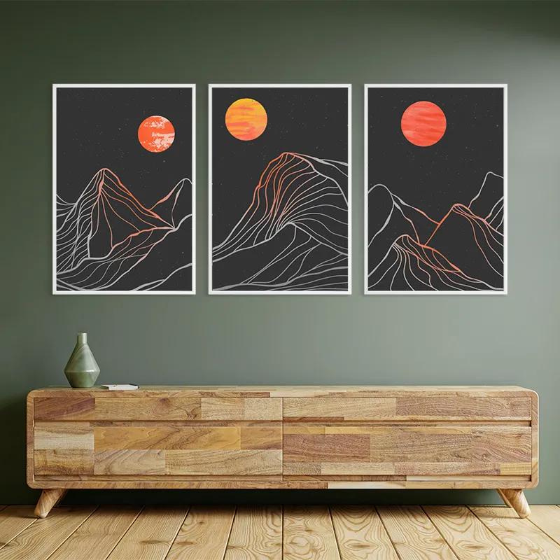 Obraz Multicanvas Orange Moon Line mockup 2