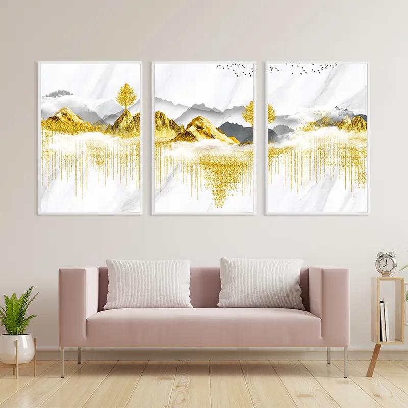 Obraz Multicanvas Golden White Mountains mockup 3