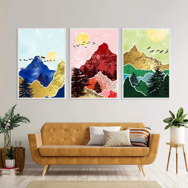 Obraz Multicanvas Mountainirds Set mockup 4