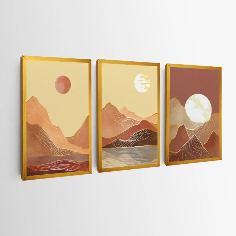 Obraz Multicanvas Orange Mountain Set mockup 0