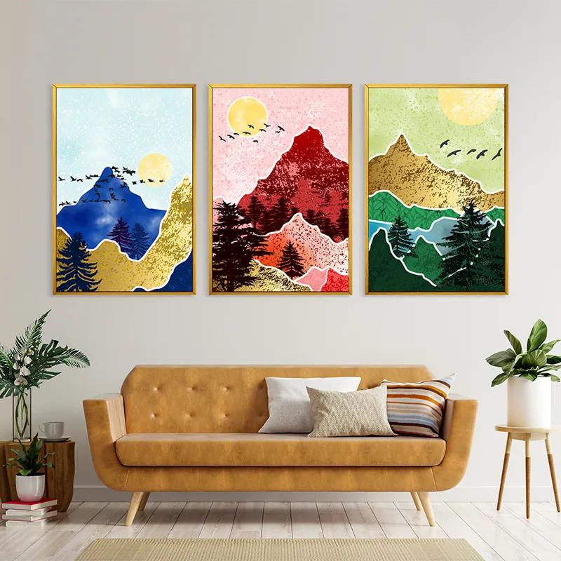 Obraz Multicanvas Mountainirds Set mockup 4