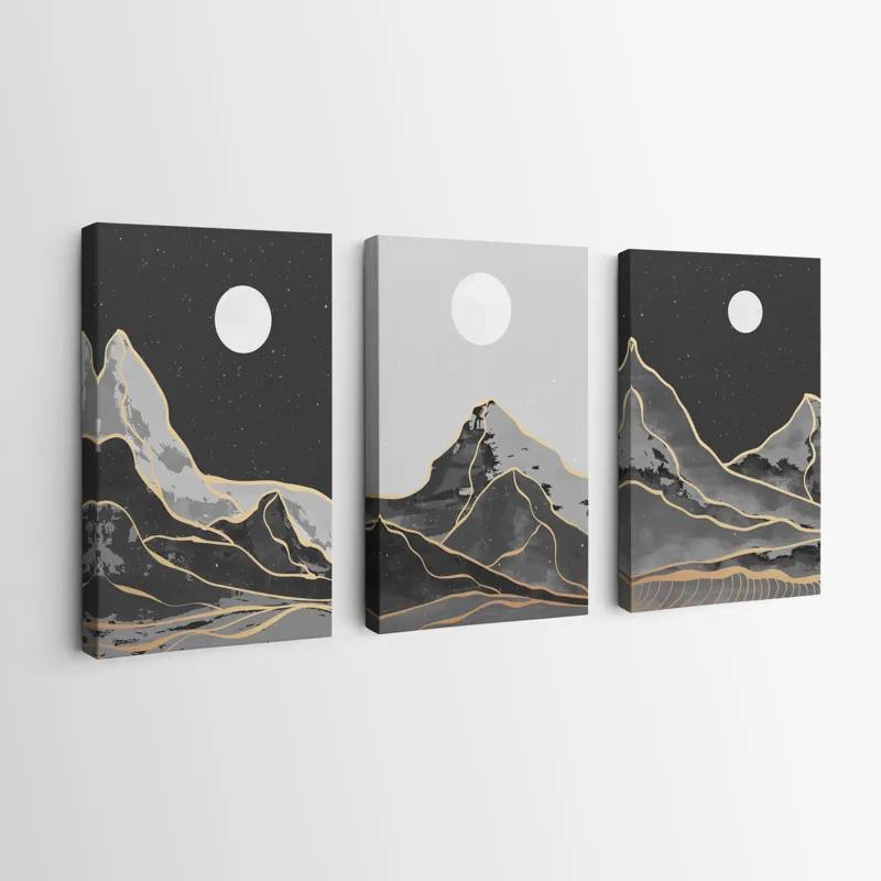 Obraz Multicanvas Grey Moon Mountain mockup 0
