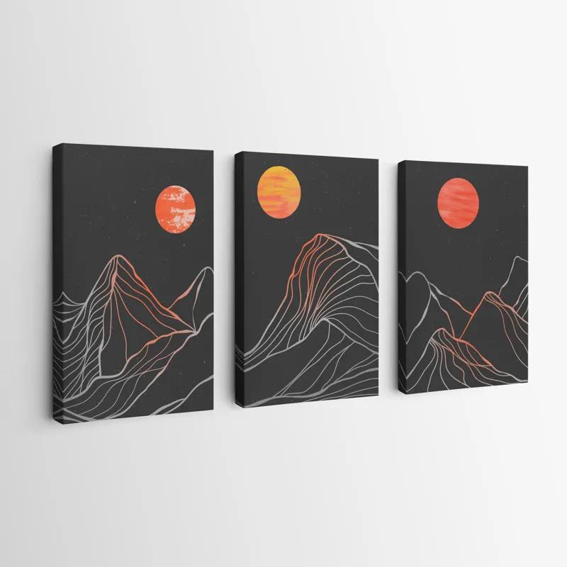 Obraz Multicanvas Orange Moon Line mockup 0