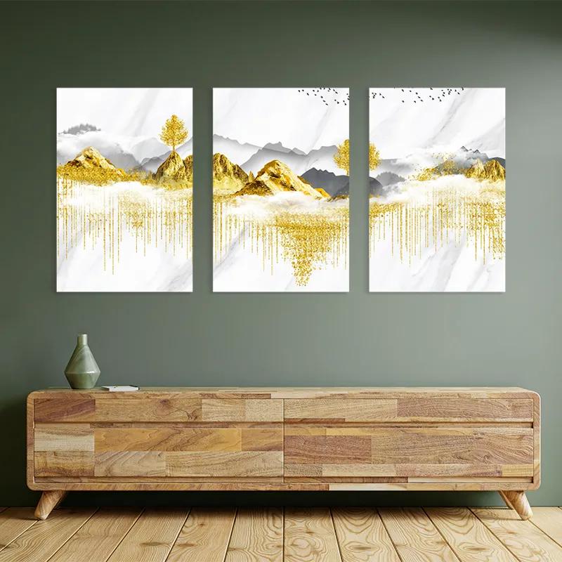 Obraz Multicanvas Golden White Mountains mockup 2