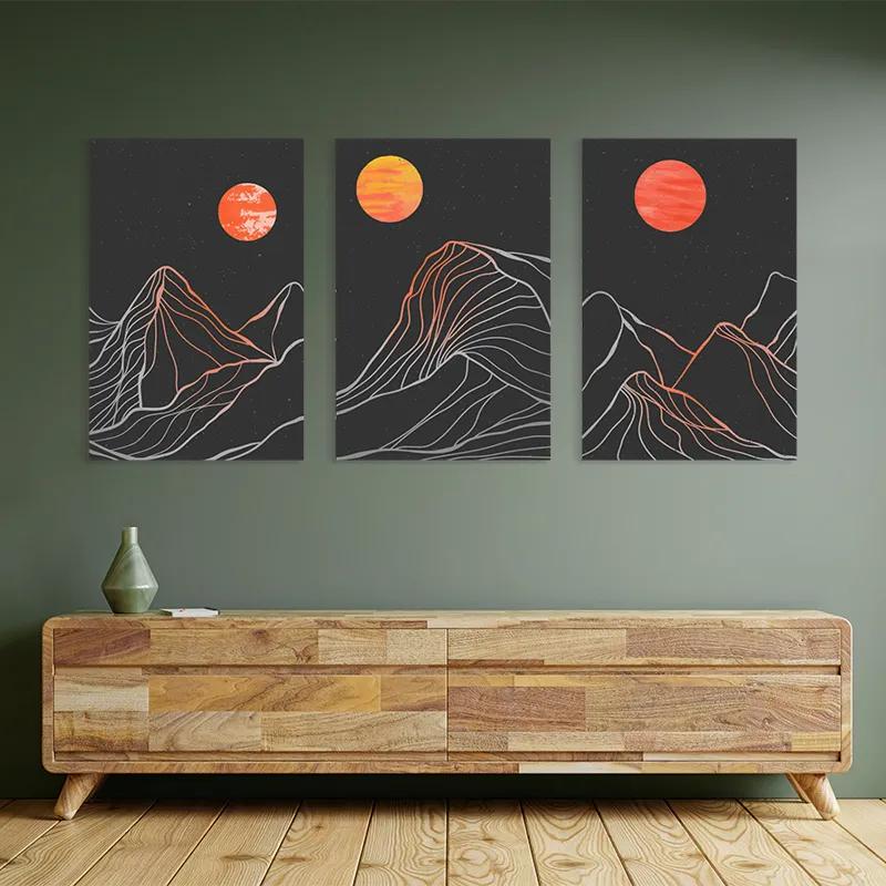 Obraz Multicanvas Orange Moon Line mockup 2