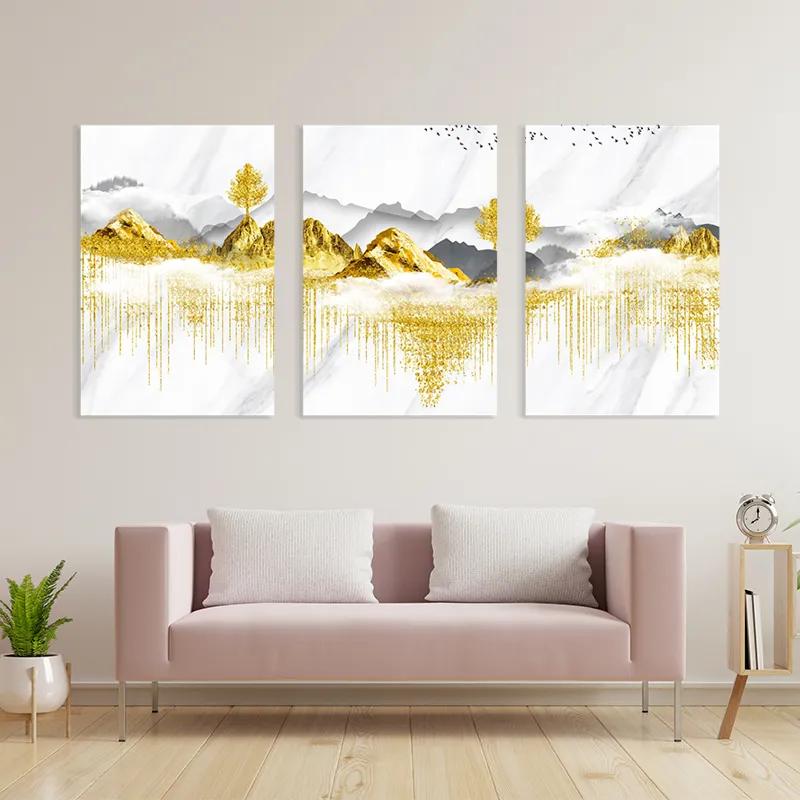Obraz Multicanvas Golden White Mountains mockup 3