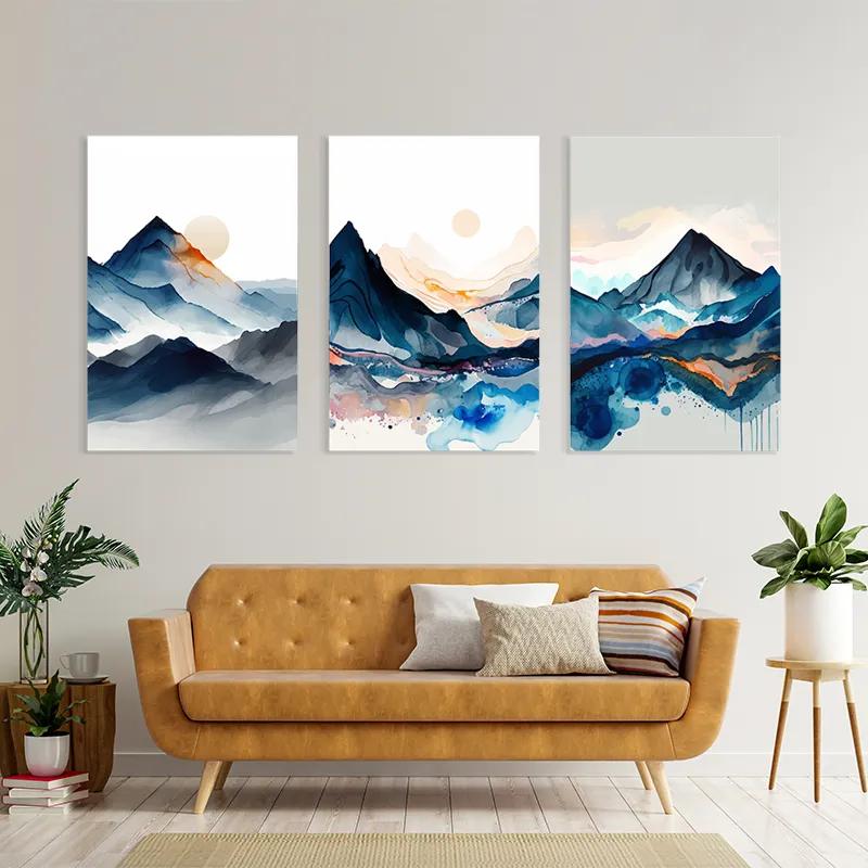 Obraz Multicanvas Paintinglue Mountain mockup 4
