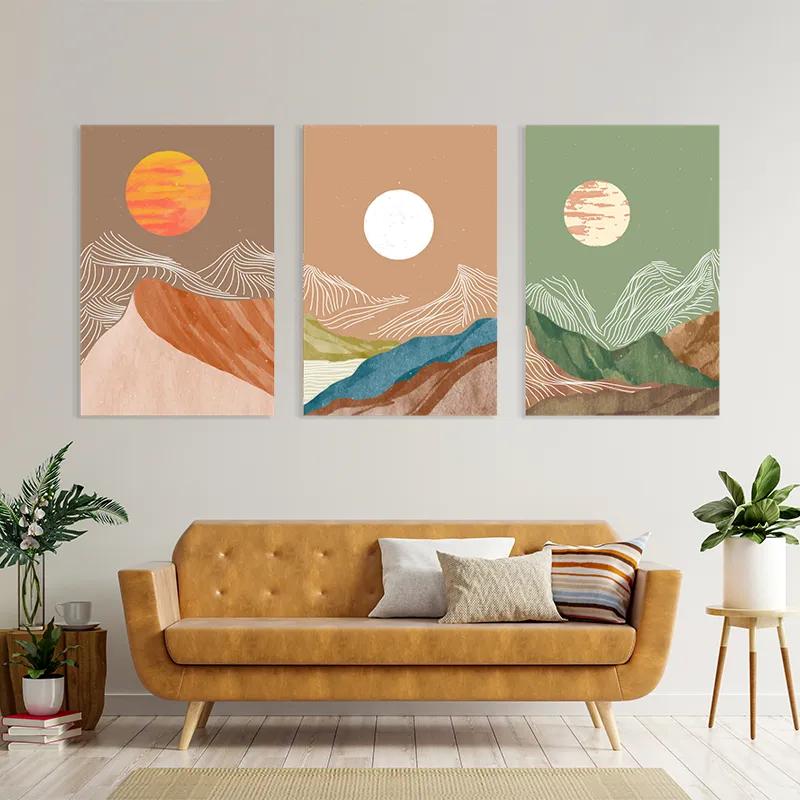 Obraz Multicanvas White Moon Set mockup 4