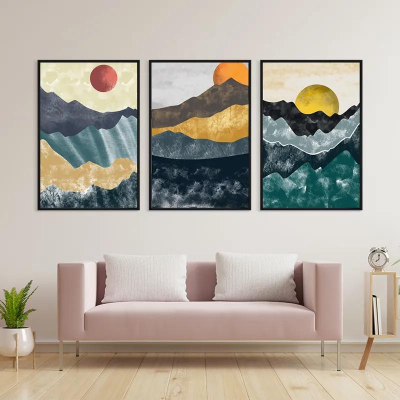 Obraz Multicanvas Mountain Sun Set mockup 3