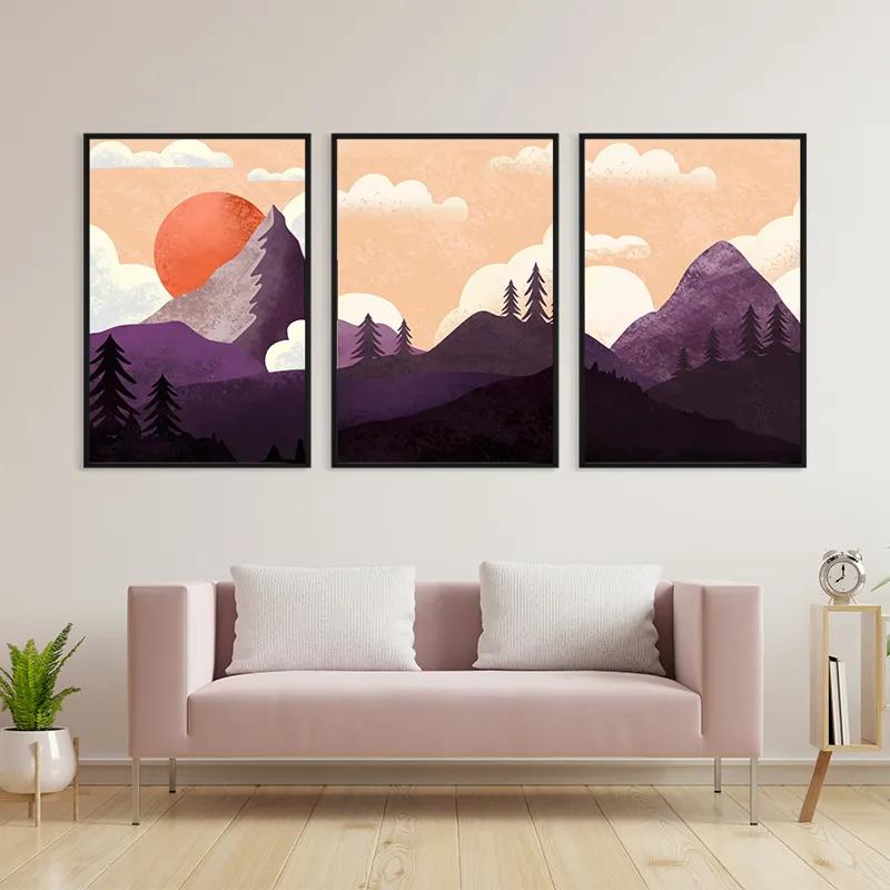 Obraz Multicanvas Purple Mountain mockup 3