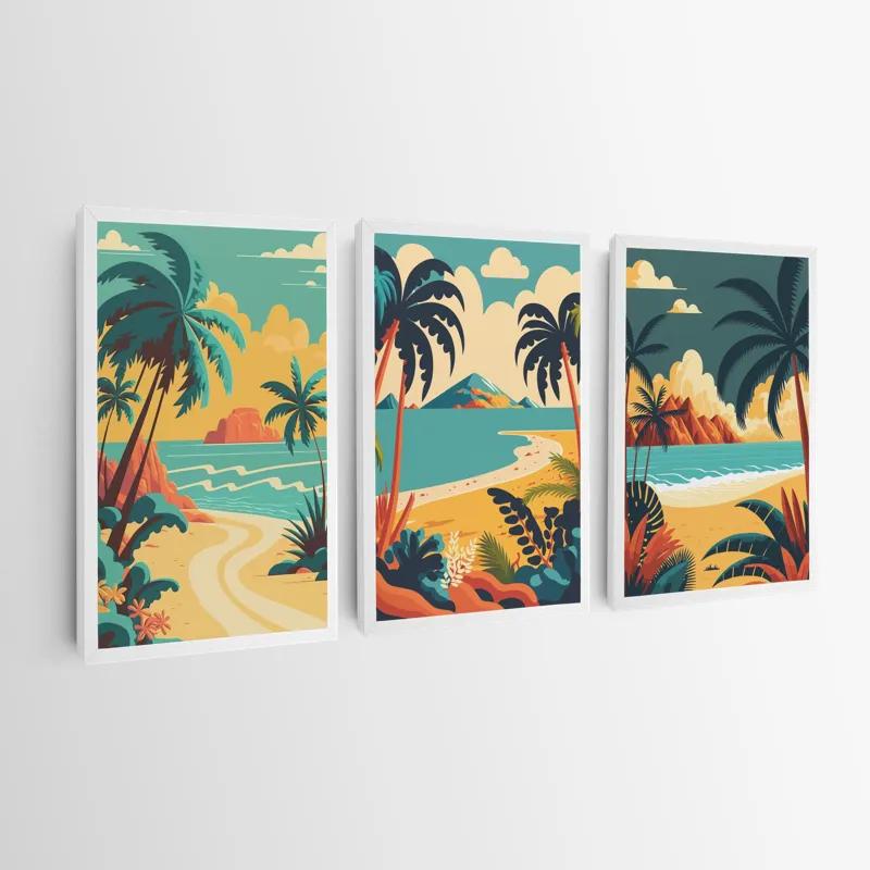 Obraz Multicanvas Beach Palm mockup 0