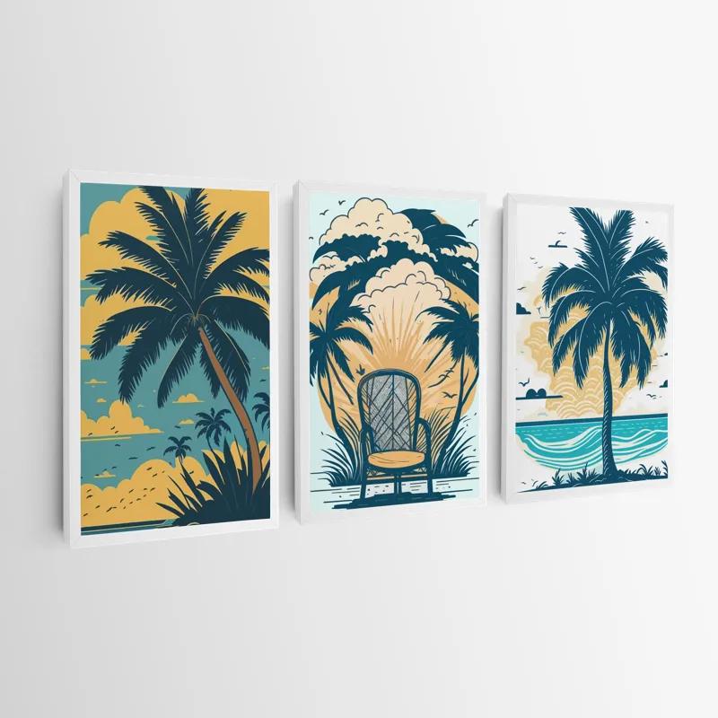 Obraz Multicanvas Palm Tree Set mockup 0
