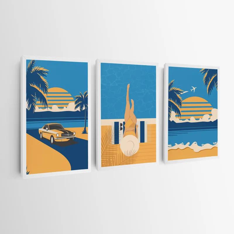 Obraz Multicanvas Summer Retro Set mockup 0